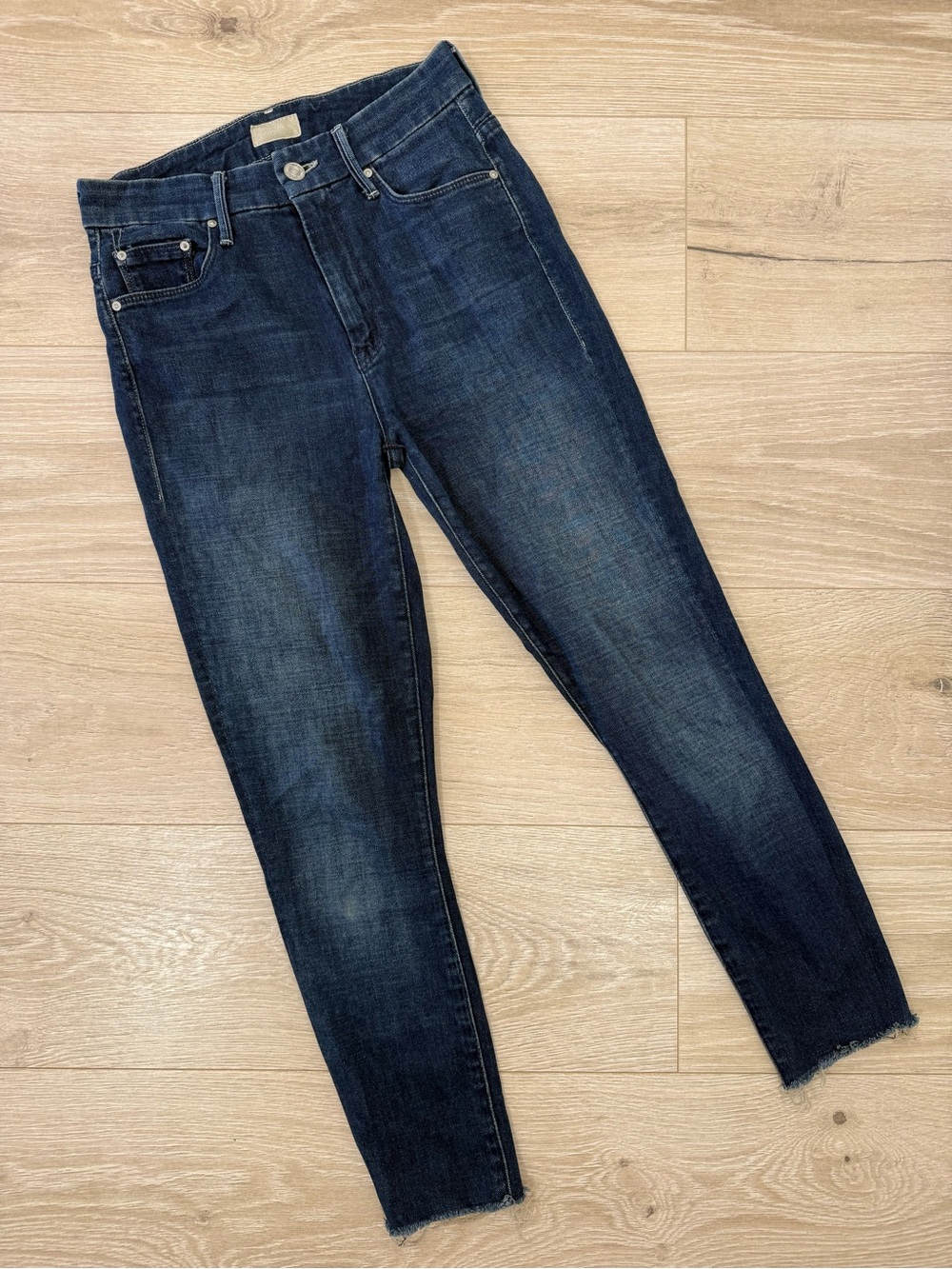 Mother Moonlust Privateer High Waisted Looker Ankle Fray Jeans